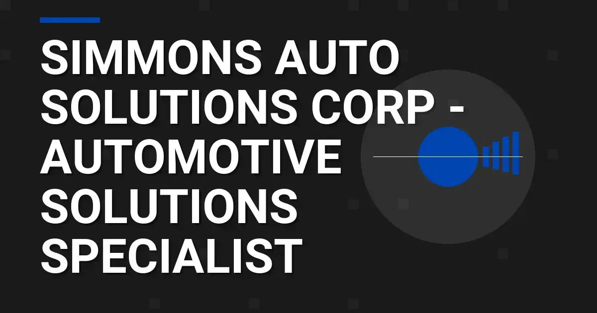 Simmons Auto Solutions Corp - Automotive Solutions Specialist