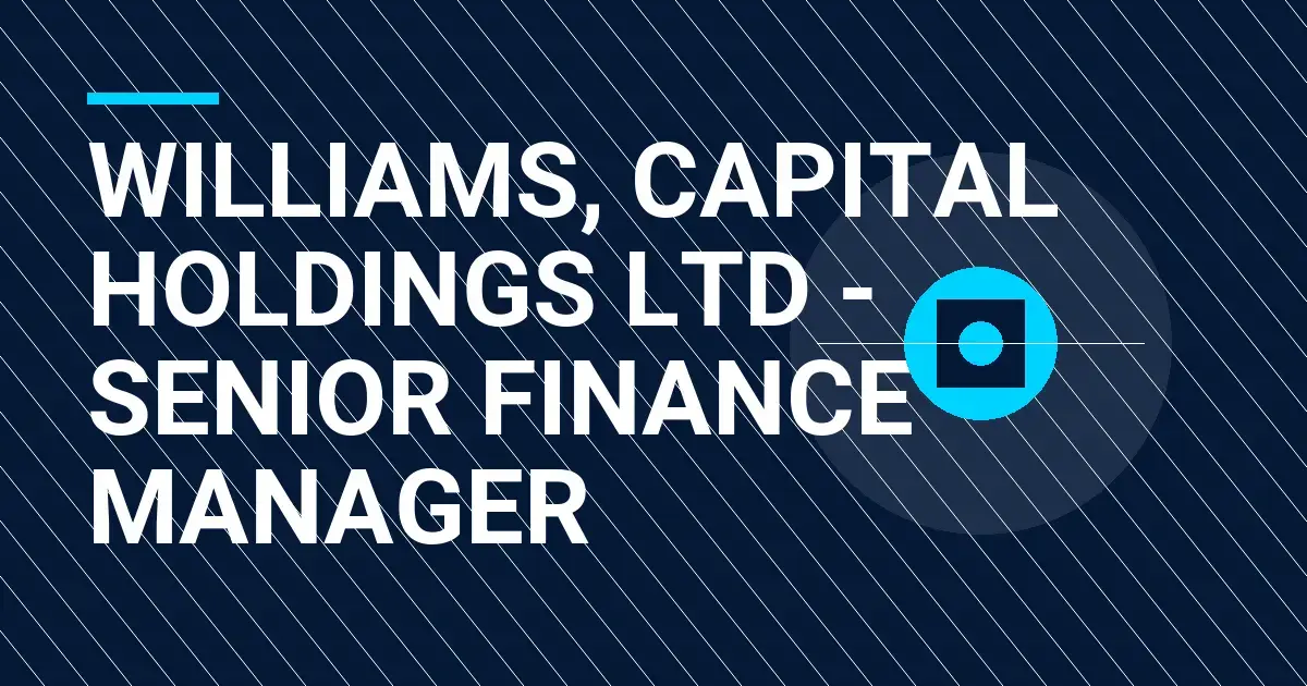 Williams, Capital Holdings Ltd - Senior Finance Manager