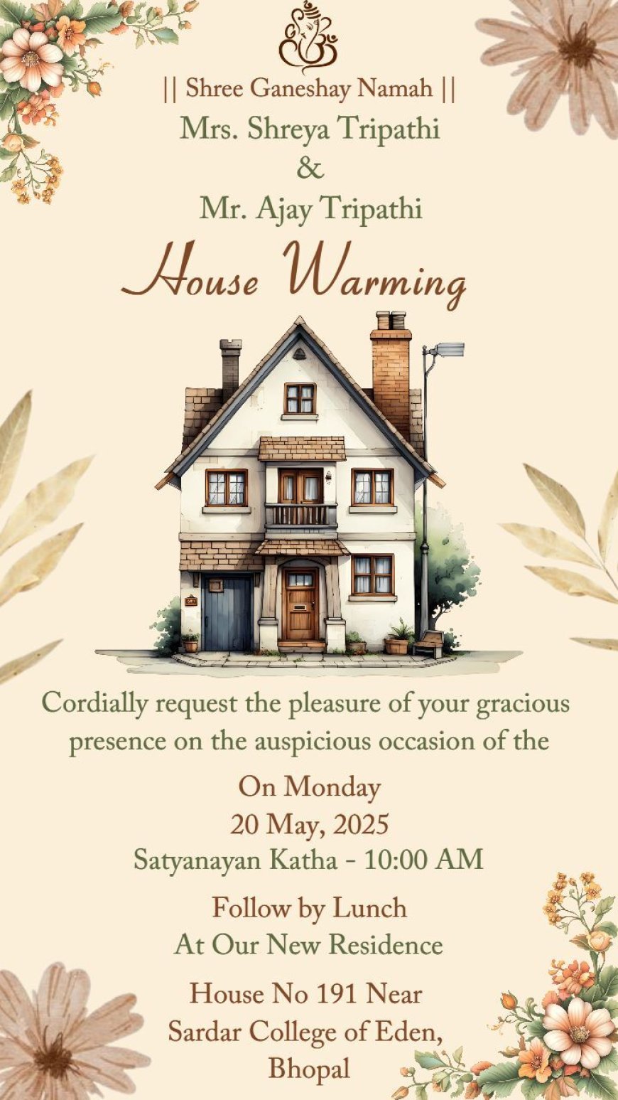 Indian Housewarming Invitation Cards by CraftyArt